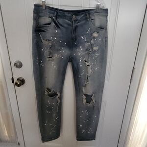 Jeans Painted and‎ Ripped Finish Size XL